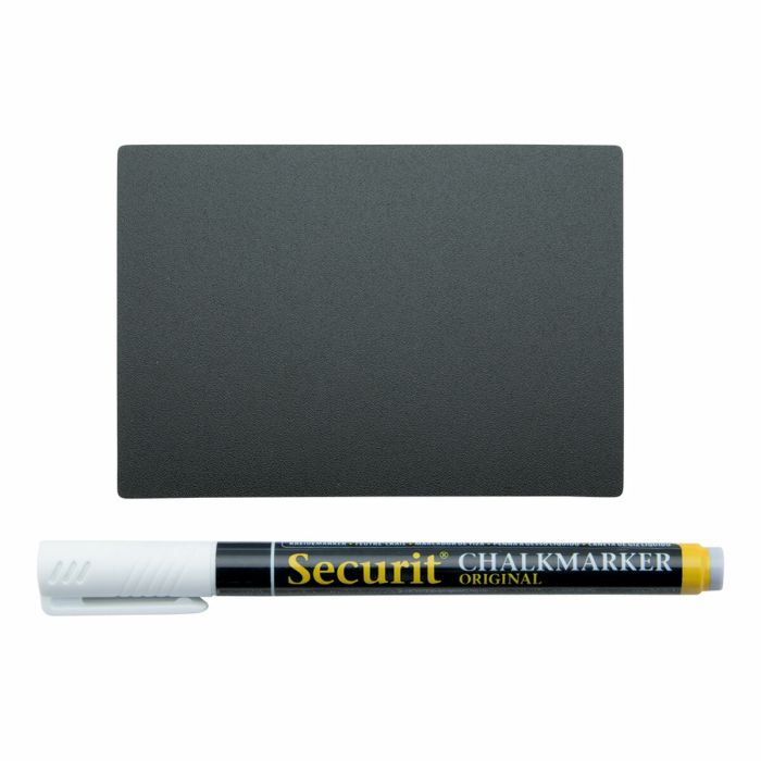 Pizarra Securit Con soporte Set 7,4 × 10,5 cm 20 Unidades Negro 2