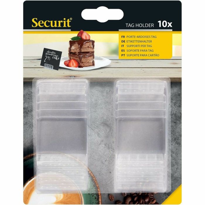 Soporte Securit Cartel Transparente Set 1 x 4 cm 10 Unidades 2