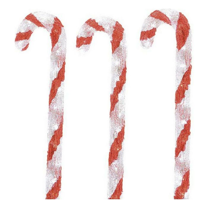 Set Adornos de Navidad Lumineo Caramelo Luz LED Bastón Blanco Acrílico 220-240 V (13 x 14 x 61 cm) Set Adornos de Navidad Lumineo Caramelo Luz LED Bastón Blanco Acrílico 220-240 V (13 x 14 x 61 cm)