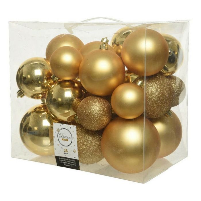 Bolas de Navidad Decoris Dorado (26 Piezas)