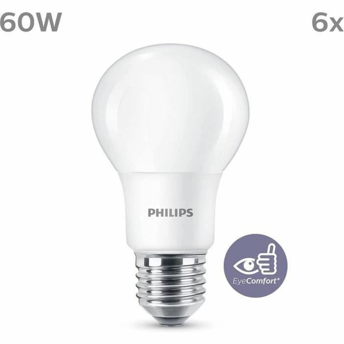 Lámpara LED Philips Bombilla Blanco F 8 W 60 W E27 (2700k) 2