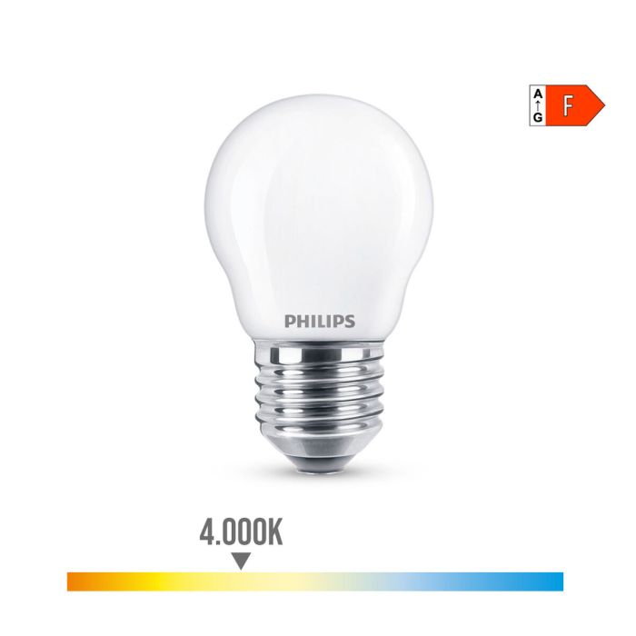 Bombilla LED Philips Blanco F 40 W 4,3 W E27 470 lm 4,5 x 7,8 cm (4000 K) 3