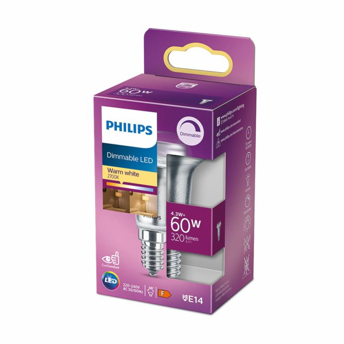 Bombilla LED Philips Classic F 60 W 4,3 W E14 320 Lm Reflectora (2700 K) 2