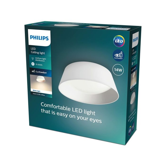 Lámpara de Techo Philips Dawn 14W Blanco Metal/Plástico (34 x 12 x 34 cm) (3000 K)