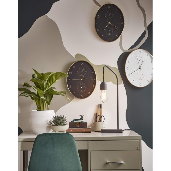 Reloj de Pared Mica Decorations Andy Negro Dorado Ovalado Aluminio (Ø 35 x 4.5 cm) 2 Reloj de Pared Mica Decorations Andy Negro Dorado Ovalado Aluminio (Ø 35 x 4.5 cm) 2