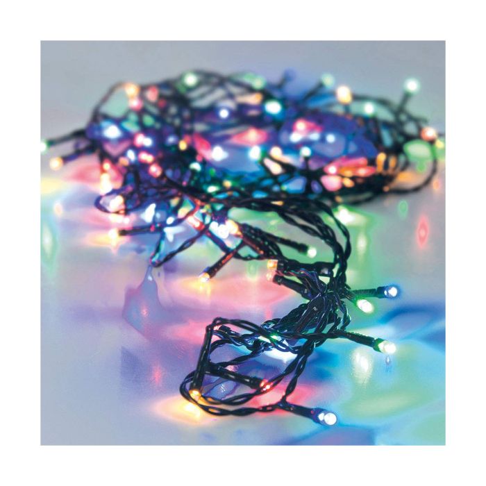 Guirnalda a pilas multifuncion 96 leds cable negro luz multicolor 7,5m