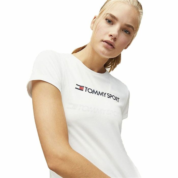 Camiseta de Manga Corta Mujer Tommy Hilfiger Logo Chest  Blanco 3