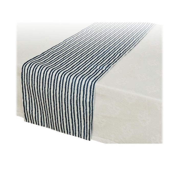 Camino de Mesa Decoris Marino Azul/Blanco Textil (32 x 150 cm)