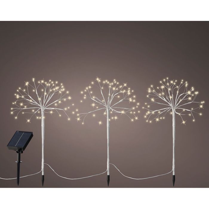 Set de Estacas LED de jardín Lumineo Blanco Navidad Mini (3 Piezas) 1