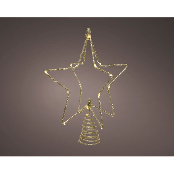 Estrella de Navidad Lumineo Dorado Alambre 20 x 5 x 25 cm MicroLED 1