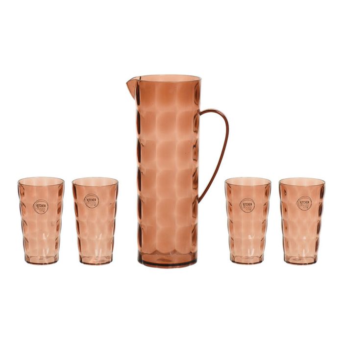 Set de jarra con vasos EDM 869702 Plástico reciclado (5 Piezas)