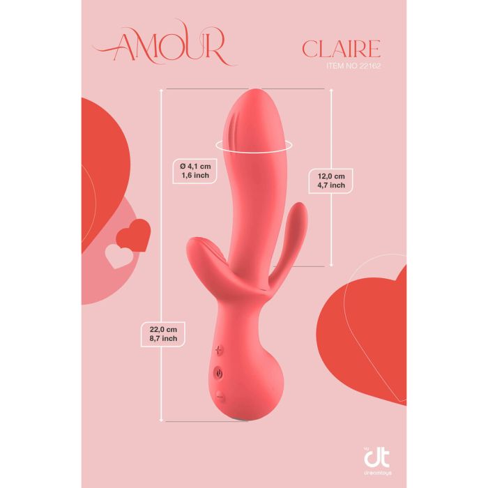 Vibrador clásico Dream Toys Amour Triple Pleasure Rosa 3