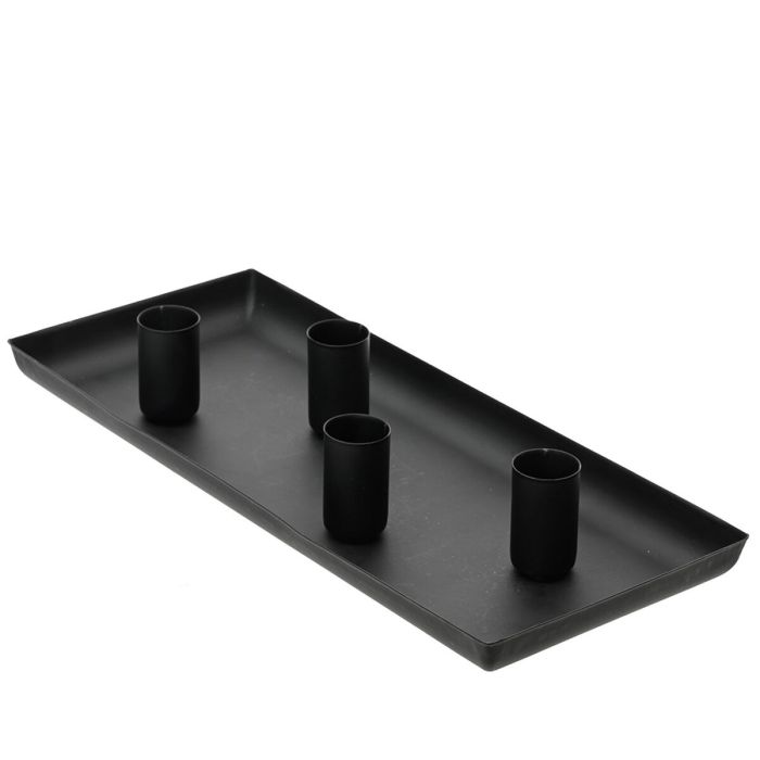 Candelero rectangular de hierro negro. basics