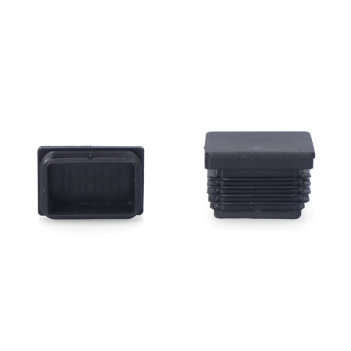 Contera interior rectangular con aleta 40x20mm negra Contera interior rectangular con aleta 40x20mm negra