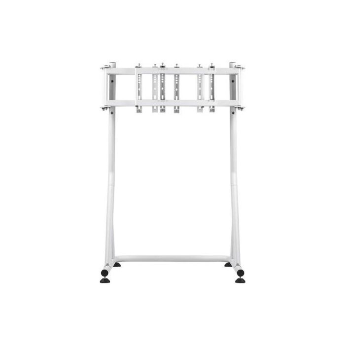 Thermaltake Soporte de Piso para 3 Monitores tipo Cockpit - Hasta 139.7 cm (55") / 60 kg, Ajustable VESA 75x75 a 200x200 mm, Color Blanco