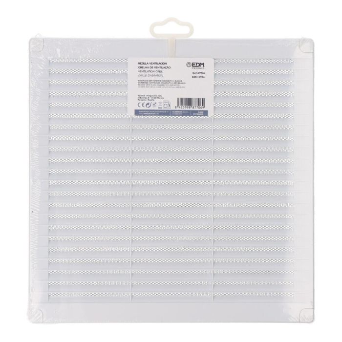 Rejilla de ventilación EDM 87706 Blanco 25 x 25 x 0,7 cm Mosquitera 2