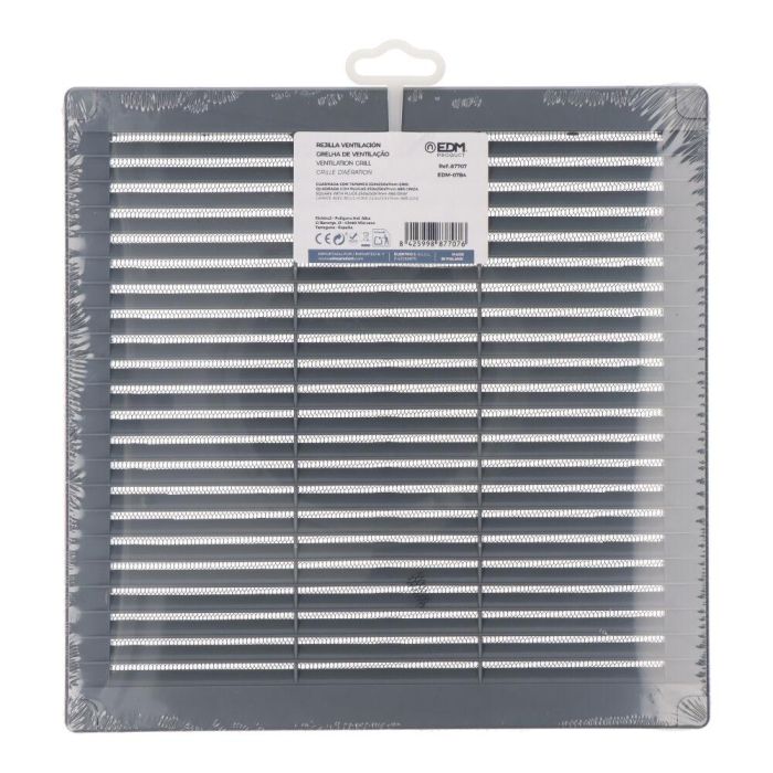 Rejilla de ventilación EDM 87707 Gris 25 x 25 x 0,7 cm Mosquitera 2