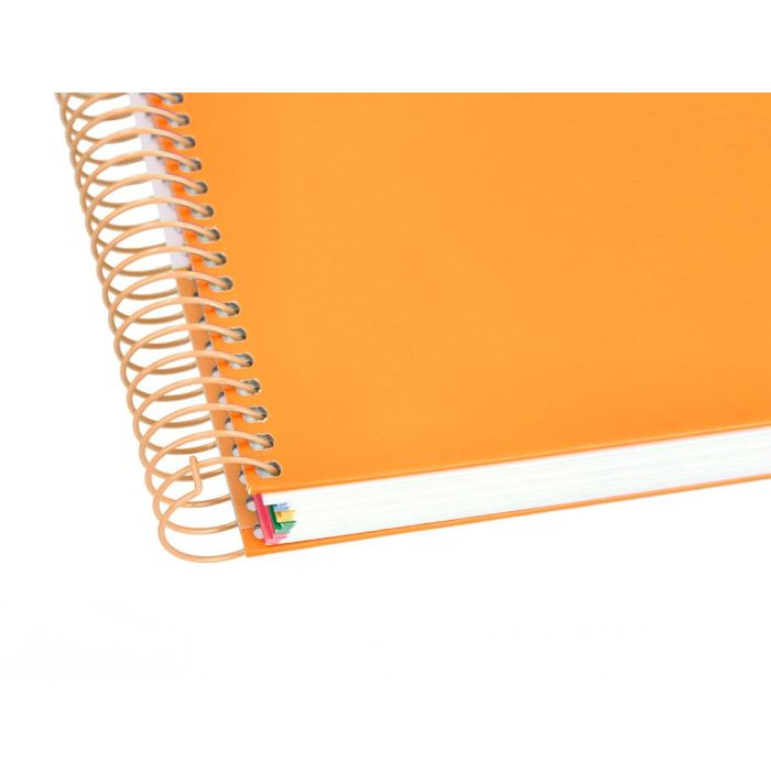 Cuaderno Espiral A5 Micro Antartik Tapa Forrada120H 90 gr Cuadro 5 mm 5 Bandas6 Taladros Color Mostaza 7