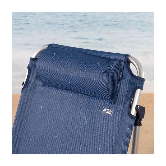 Silla playa aluminio plegable 4 posiciones 51x45x76cm con cojin,bolsillo y asa. 5 Silla playa aluminio plegable 4 posiciones 51x45x76cm con cojin,bolsillo y asa. 5