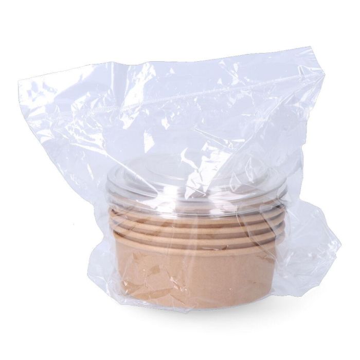 Best Products Envase Redondo de Cartón Biodegradable con Tapa 500cc 5 Unidades para Ensalada 1