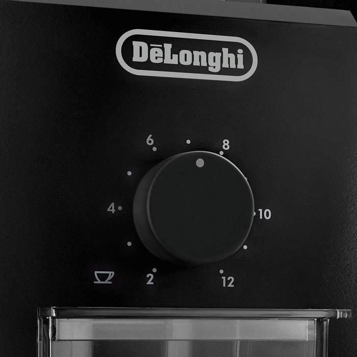 Delonghi Molinillo de café eléctrico sistema de muela, 17 niveles de molienda, capacidad 120gr, hasta 12 tazas, negro 1 Delonghi Molinillo de café eléctrico sistema de muela, 17 niveles de molienda, capacidad 120gr, hasta 12 tazas, negro 1