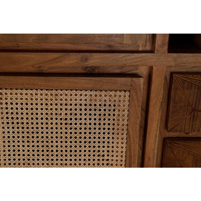 DKD Home Decor Vitrina Colonial Marron Natural Acacia Cristal Ratan 41 x 153 x 160 cm 5