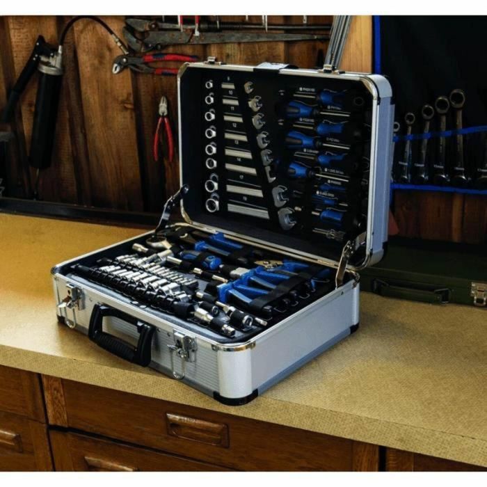 Scheppach TB150 Maletín de Herramientas Metálico 101 Piezas Cromo Vanadio para Bricolaje y Reparaciones del Hogar 6 Scheppach TB150 Maletín de Herramientas Metálico 101 Piezas Cromo Vanadio para Bricolaje y Reparaciones del Hogar 6