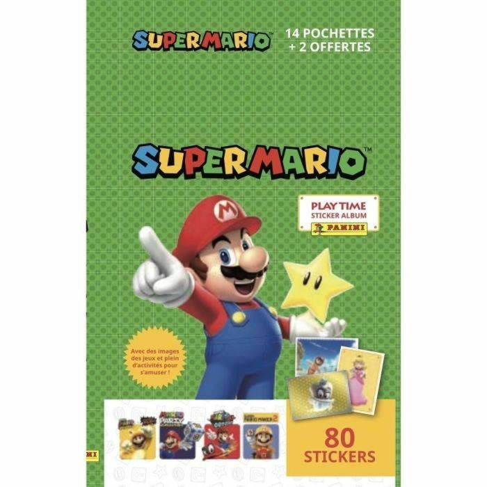 Super Mario Stickers Blister 14 bolsillos + 2 bolsillos ofrecidos Super Mario Stickers Blister 14 bolsillos + 2 bolsillos ofrecidos