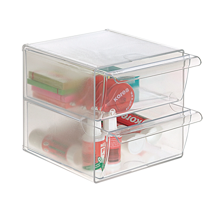 Archivo 2000 Organizador Archicubo 2 Cajones 190x150x150 mm Cristal Transparente 1