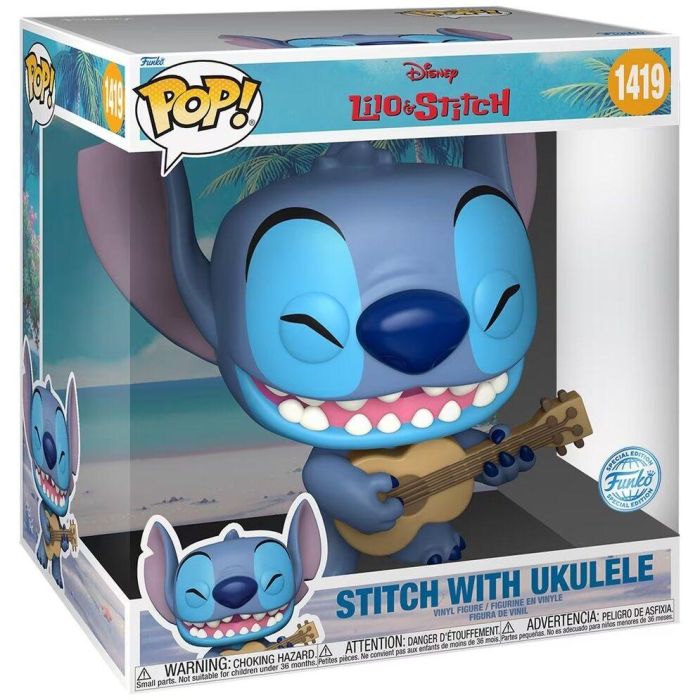 Funko Pop Jumbo Stitch con Ukelele - Figura Coleccionable Lilo & Stitch - Vinilo 1 Funko Pop Jumbo Stitch con Ukelele - Figura Coleccionable Lilo & Stitch - Vinilo 1