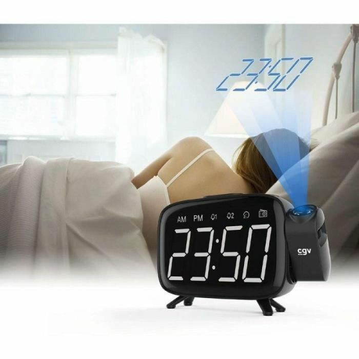 CGV CR-P10 Radio Despertador con Proyección de Hora en Techo, Doble Alarma, Radio FM, Display LED, Botones Grandes, Fácil de Usar 2 CGV CR-P10 Radio Despertador con Proyección de Hora en Techo, Doble Alarma, Radio FM, Display LED, Botones Grandes, Fácil de Usar 2
