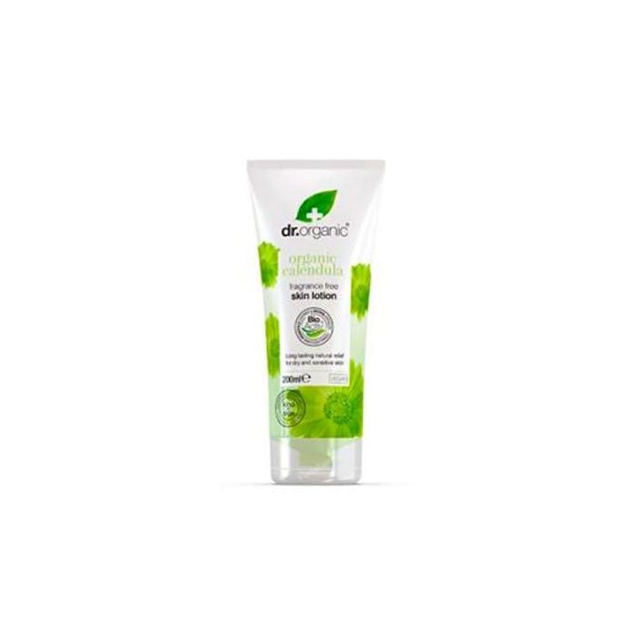 DR. ORGANIC Loción Corporal de Caléndula para Piel Sensible y Seca, Calmante e Hidratante hasta 24h, Sin Fragancia, 200 ml