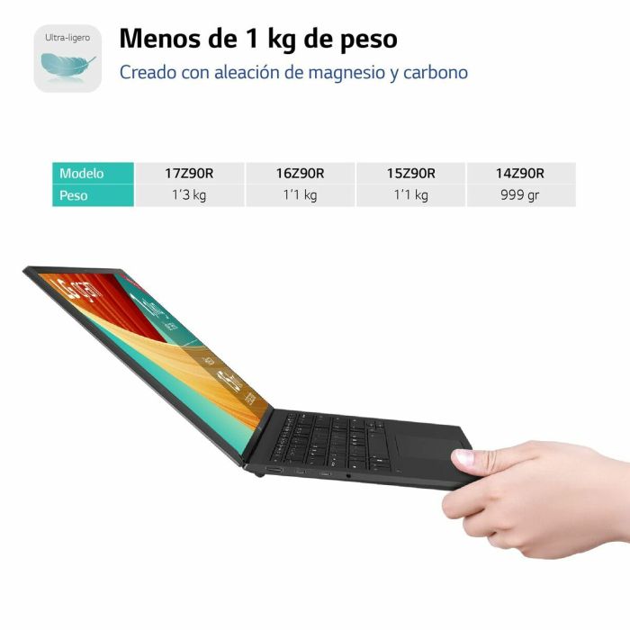 Notebook LG 14Z90R 1 TB SSD 32 GB RAM Intel Core i7-1360P Qwerty Español AZERTY 1