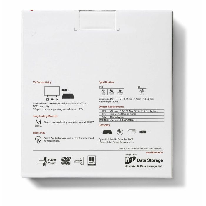 Grabadora DVD-RW Externa Ultra Slim LG Slim Portable DVD-Writer 2 Grabadora DVD-RW Externa Ultra Slim LG Slim Portable DVD-Writer 2