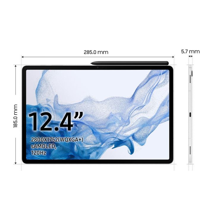 Tablet Samsung Galaxy Tab S8+ Plateado 5G 12,4" 1 Tablet Samsung Galaxy Tab S8+ Plateado 5G 12,4" 1