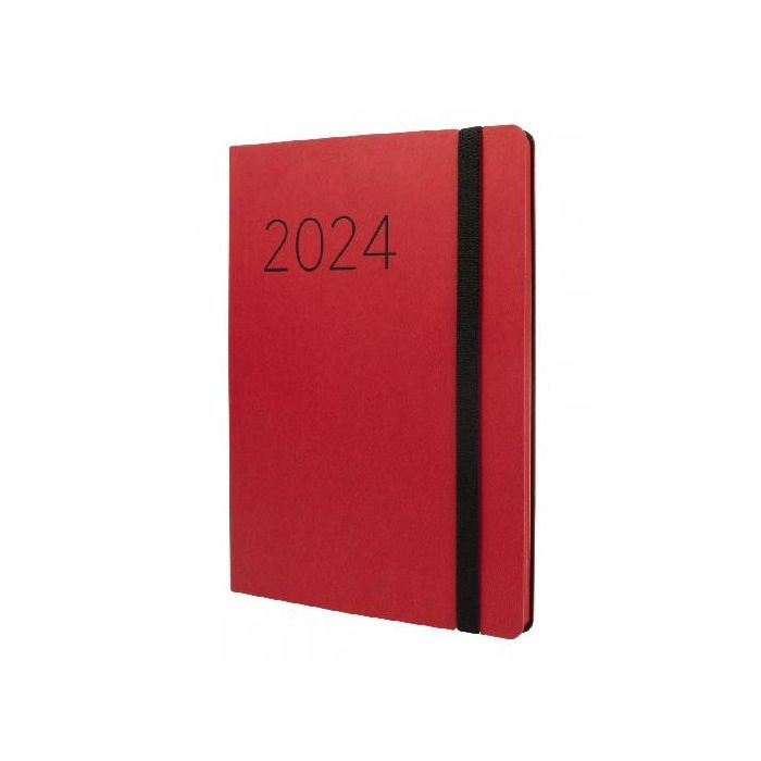 Finocam agenda flexi lisa fa5 svv 148x210mm rojo 2024