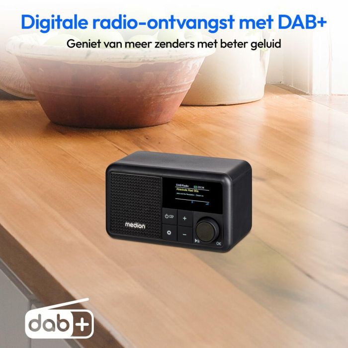 Medion AAAPC79485 Mini Radio Digital DAB/FM Portátil - Mono 2W RMS - Negro 10