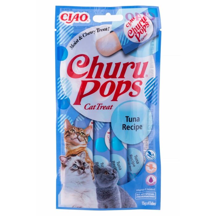 Snack para Gatos Inaba Churu Pops Tuna Recipe Atún Pescado 4 x 15 g 0 Snack para Gatos Inaba Churu Pops Tuna Recipe Atún Pescado 4 x 15 g 0