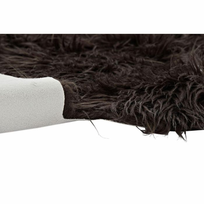 DKD Home Decor Alfombra de Pelo Largo Estilo Alpino Marrón Poliéster 550 gsm, Lavable a Máquina en Frío, 150 x 160 cm, 2 cm Alto 2 DKD Home Decor Alfombra de Pelo Largo Estilo Alpino Marrón Poliéster 550 gsm, Lavable a Máquina en Frío, 150 x 160 cm, 2 cm Alto 2