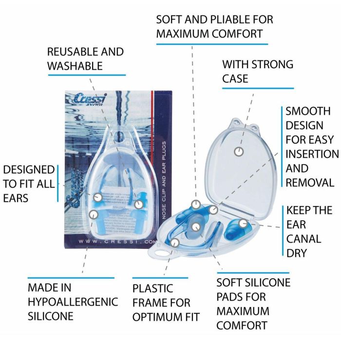 Tapones para los Oídos Cressi-Sub DF200180 Azul 1
