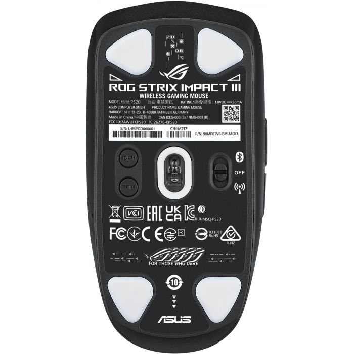 ASUS ROG Strix Impact III Wireless Ratón Ambidextro RF Wireless + Bluetooth Óptico 36000 DPI, 6 Botones, Iluminación Multi 1 ASUS ROG Strix Impact III Wireless Ratón Ambidextro RF Wireless + Bluetooth Óptico 36000 DPI, 6 Botones, Iluminación Multi 1
