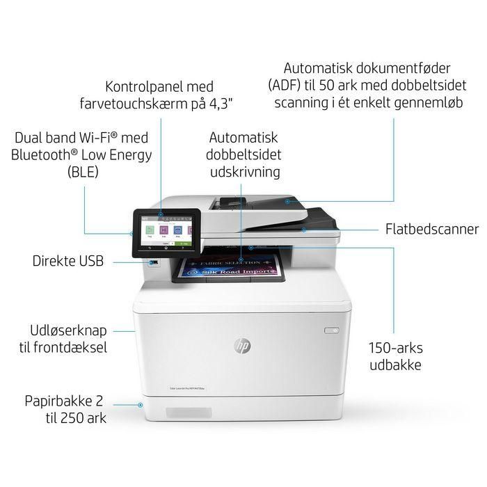 HP Impresora Color LaserJet Pro MFP M479, 600 x 600dpi, 27ppm, A4, 1200MHz, 512MB, WiFi, Bluetooth, CGD, 4.3″ 39