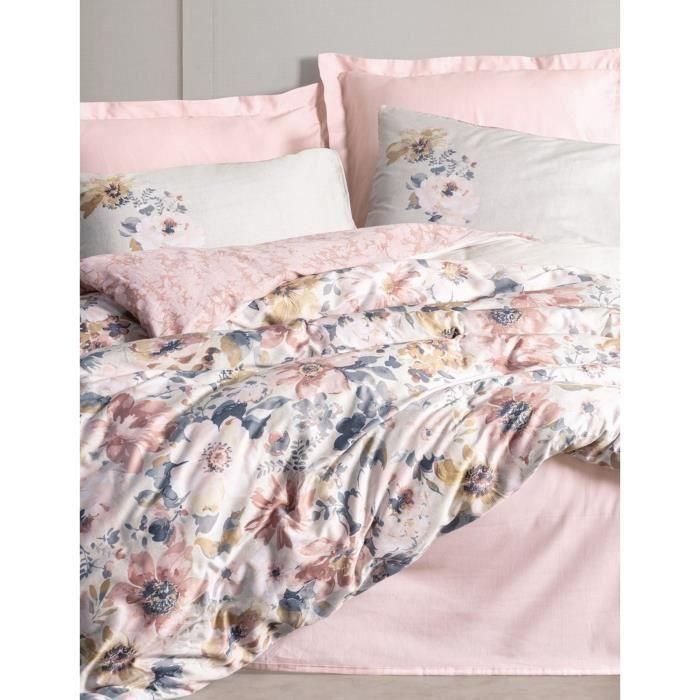 Juego de cama - 1 funda nórdica 220x240 cm + 2 fundas de almohada 60x60 cm - 100% algodón satén - Polvo 3 Juego de cama - 1 funda nórdica 220x240 cm + 2 fundas de almohada 60x60 cm - 100% algodón satén - Polvo 3