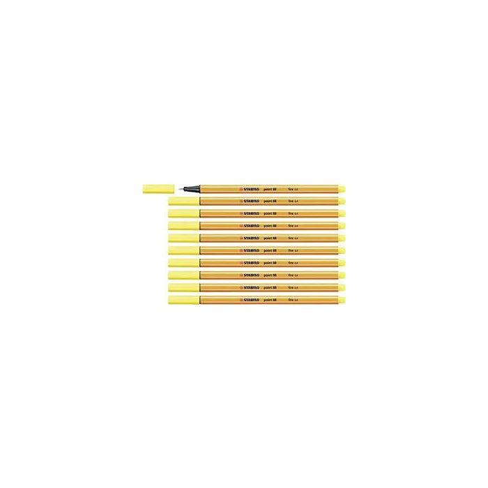 Stabilo Point 88 rotulador amarillo limón -10u-