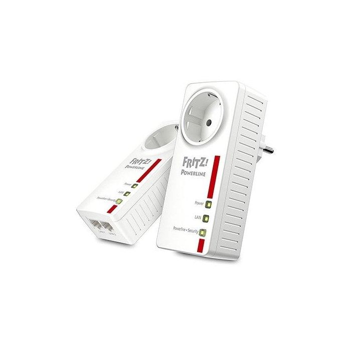 Fritz Kit Powerline PLC Adapter 1220E - 1200 Mbps, 2 Puertos LAN Gigabit, Compatible con IEEE P1901 y HomePlug AV2