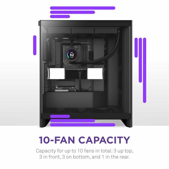 Caja Semitorre ATX NZXT H7 Flow Midi Negro 16 Caja Semitorre ATX NZXT H7 Flow Midi Negro 16
