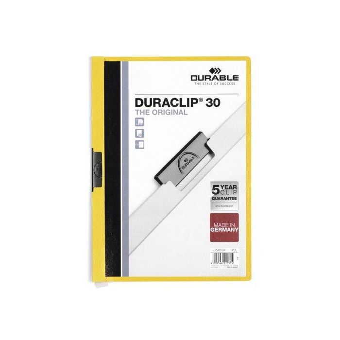 Dosier Clip Duraclip Pvc A4 2200 Pinza Metal 30H Amarillo (Set de 25) Dosier Clip Duraclip Pvc A4 2200 Pinza Metal 30H Amarillo (Set de 25)