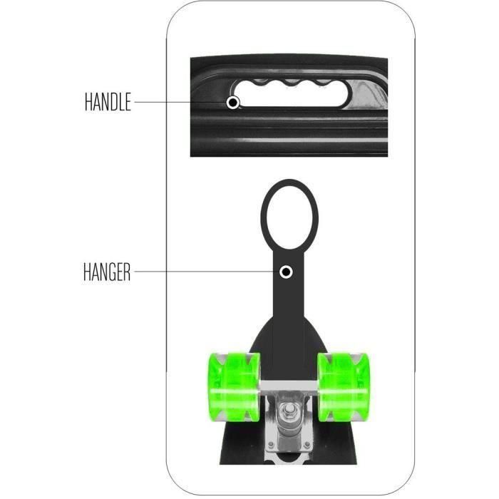 STAMP Skateboard 24 x 7 SKIDS CONTROL con asa y ruedas iluminadas 3