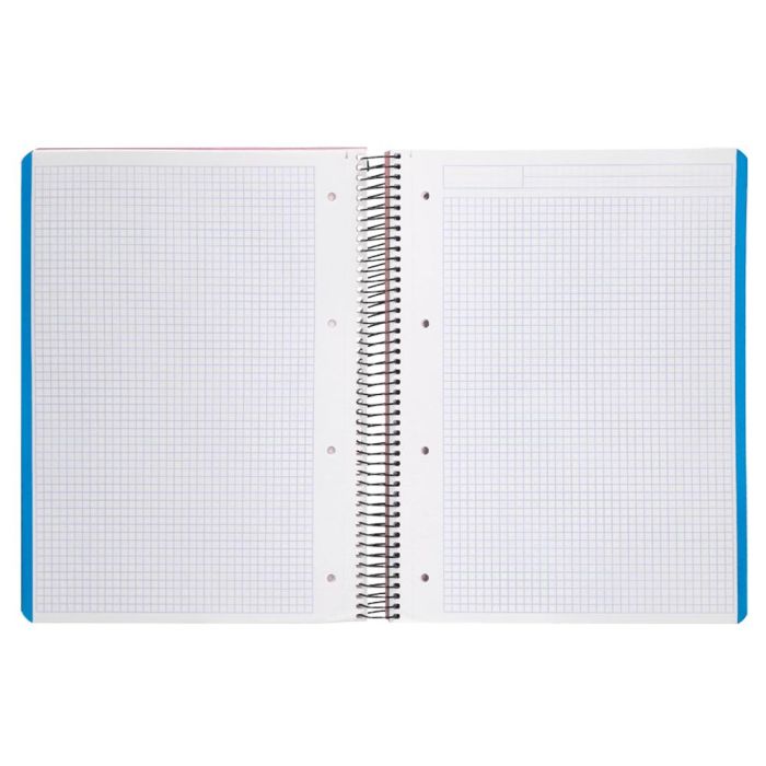 Cuaderno Espiral Liderpapel A4 Micro Wonder Tapa Plastico 120H 90 gr Cuadro 5 mm 5 Bandas 4 Taladros Color Rosa 2