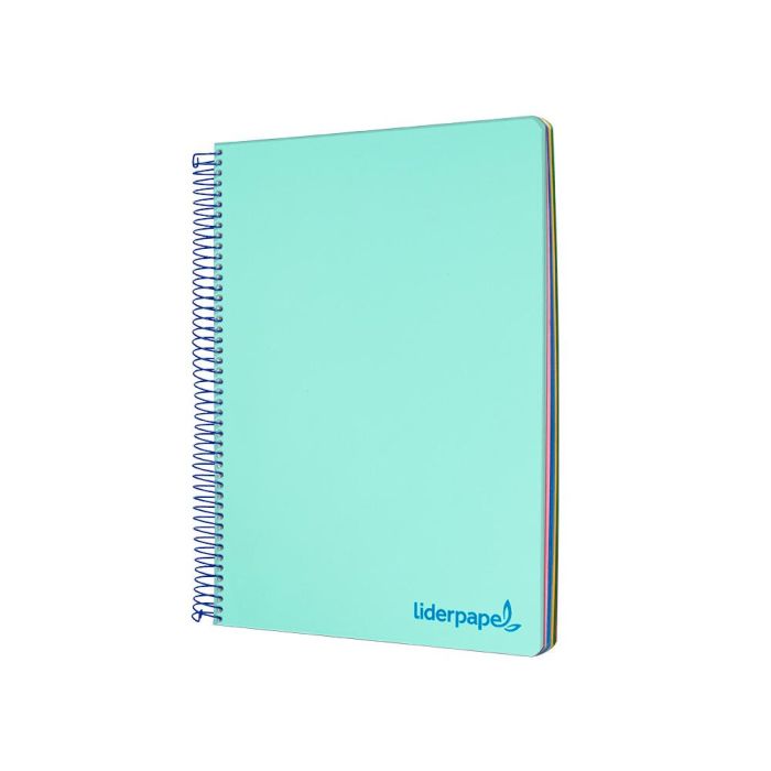 Cuaderno Espiral Liderpapel A4 Micro Wonder Tapa Plastico 120H 90 gr Cuadro 5 mm 5 Bandas 4 Taladros Color Verde 2